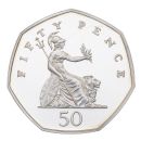 1997 Elizabeth II Piedfort 50 Pence Coin