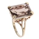 9ct Yellow Gold Smoky Quartz Single Stone Ring