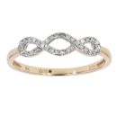 9ct Yellow Gold Diamond Crossover Ring by Anya Belle