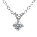 9ct White Gold 0.20ct Diamond Solitaire Pendant and Chain 18"