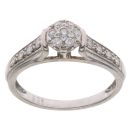 9ct White Gold 0.19ct Brilliant Cut Diamond Cluster Ring
