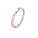 9ct Rose Gold Soft Chamfered Edge Wedding Band 2mm