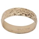 9ct Yellow Gold Patterned Wedding Band 4mm