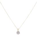 9ct Yellow Gold 0.30ct Brilliant Cut Diamond Cluster Pendant And Chain 18"