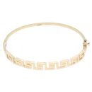 14ct Yellow Gold Greek Key Hinged Bangle