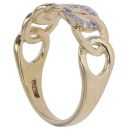 9ct Yellow Gold 0.20ct Brilliant Cut Diamond Curb Style Ring