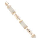 9ct Yellow Gold Jade Bracelet 7"