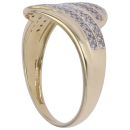 9ct Yellow Gold 0.30ct Brilliant Cut Diamond Four Row Crossover Ring