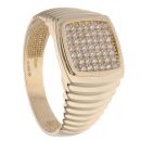 14ct Yellow Gold Cubic Zirconia Signet Ring
