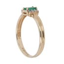 9ct Yellow Gold 0.05ct Brilliant Cut Diamond and Emerald Single Stone Ring
