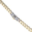 14ct Yellow Gold Monaco Classic Plain Pave Lock Curb Chain 20"