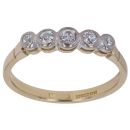 18ct Yellow Gold 0.25ct Brilliant Cut Diamond Five Stone Ring