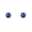 9ct Yellow Gold Tanzanite Cubic Zirconia Stud Earrings 5mm