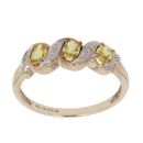 9ct Yellow Gold 0.05ct Brilliant Cut Diamond and Yellow Gemstone Fancy Ring