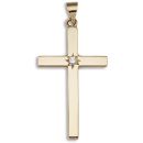 9ct Yellow Gold 0.10ct Diamond Cross Pendant