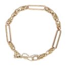 9ct Yellow Gold Bar Link Fancy Bracelet 8"