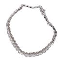 Silver Cubic Zirconia Watch Style Bracelet 8.5" By Icesia