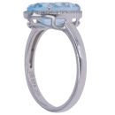9ct White Gold 0.10ct Diamond and Blue Topaz Solitaire Ring