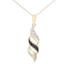 9ct Yellow Gold Diamond Twist Pendant Necklace