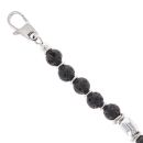 Unique & Co Stainless Steel Lava Bead Fancy Bracelet 8"