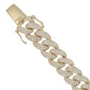 9ct Yellow Gold Cubic Zirconia Cuban Bracelet 8.5"