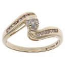 9ct Yellow Gold 0.20ct Brilliant Cut Diamond Solitaire Ring