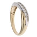 9ct Yellow And White Gold 0.25ct Brilliant Cut Diamond Crossover Ring
