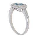 18ct White Gold 0.30ct Brilliant and Emerald Cut Diamond and Blue Topaz Fancy Ring