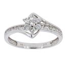 9ct White Gold Diamond Cluster Ring by Anya Belle
