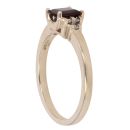 9ct Yellow Gold 0.04ct Diamond And Created Garnet Single Stone Ring