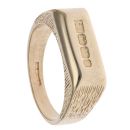 9ct Yellow Gold Bark Effect Signet Ring