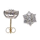18ct Yellow and White Gold 1.00ct Daisy Cluster Earrings