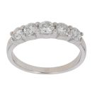 9ct White Gold 1.00ct Brilliant Cut Diamond Five Stone Ring