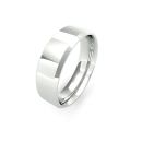 18ct White Gold Soft Chamfered Edge Wedding Band 6mm