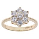 9ct Yellow Gold Cubic Zirconia Cluster Ring
