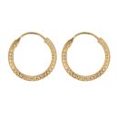 22ct Yellow Gold Textured Hoop Earrings