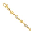22ct Yellow And White Gold Fancy Granulation Bracelet 7"