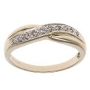 9ct Yellow Gold 0.10ct Diamond Crossover Ring