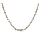 14ct Yellow Gold Monaco Classic Pave Lock Curb Chain 16"