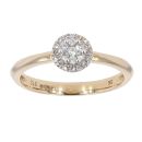 9ct Yellow Gold 0.13ct Diamond Cluster Ring by Anya Belle