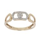9ct Yellow Gold 0.15ct Diamond Fancy Ring