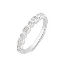 Silver Platinum Plated 0.50ct Mixed Shape Lab Grown Diamond Eternity Ring