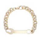 9ct Yellow Gold Cubic Zirconia Spanner Belcher Bracelet 5.5"