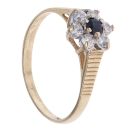 9ct Yellow Gold Sapphire and Cubic Zirconia Cluster Ring