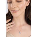 Silver Platinum Plated Cushion Cut Swiss Blue Topaz Diamond Halo Pendant Necklace