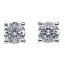 9ct White Gold 2.00ct Brilliant Cut Lab Grown Diamond Stud Earrings