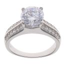 Silver Cubic Zirconia Single Stone Ring