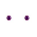 9ct Yellow Gold Amethyst Cubic Zirconia Stud Earrings 4mm