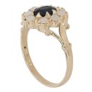 14ct Yellow Gold Sapphire and Opal Cluster Ring