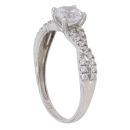 9ct White Gold Cubic Zirconia Solitaire Twist Ring